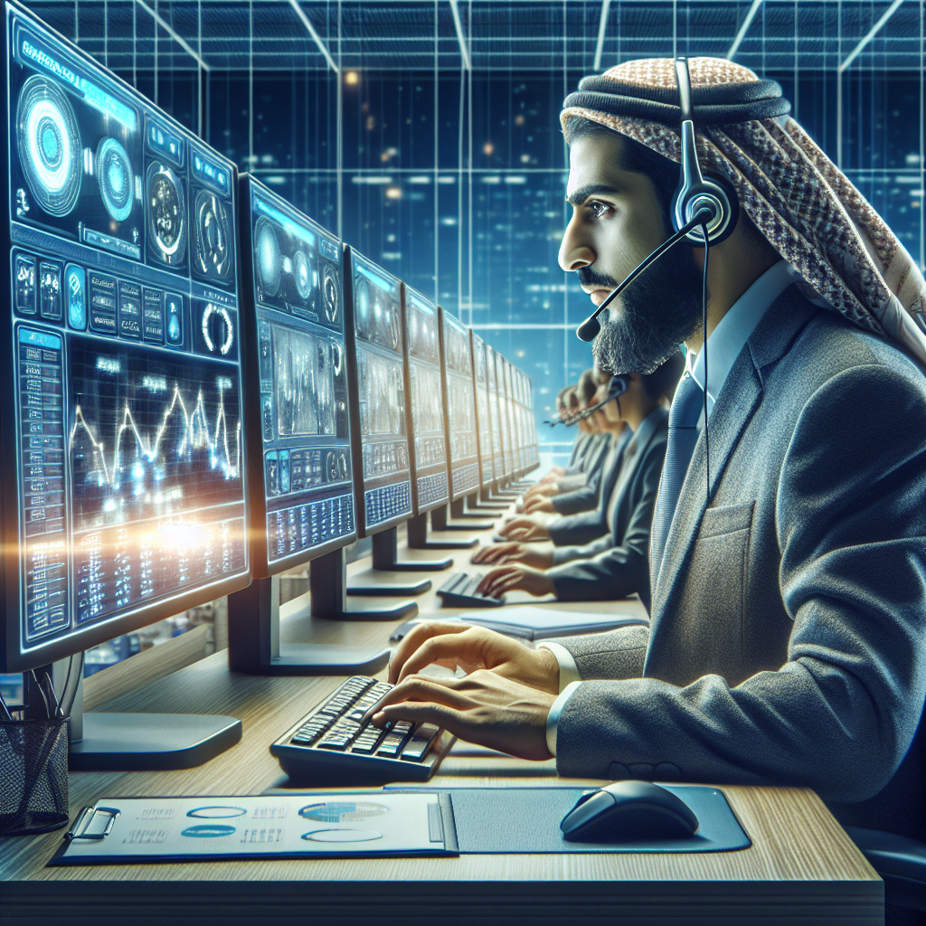 Telemarketer Mech A telemarketer set the companyʼs computerized dialing system - Callin