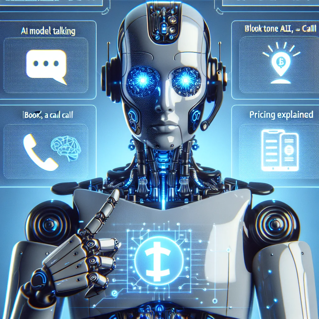 Ai model talking - book a call - pricing explained