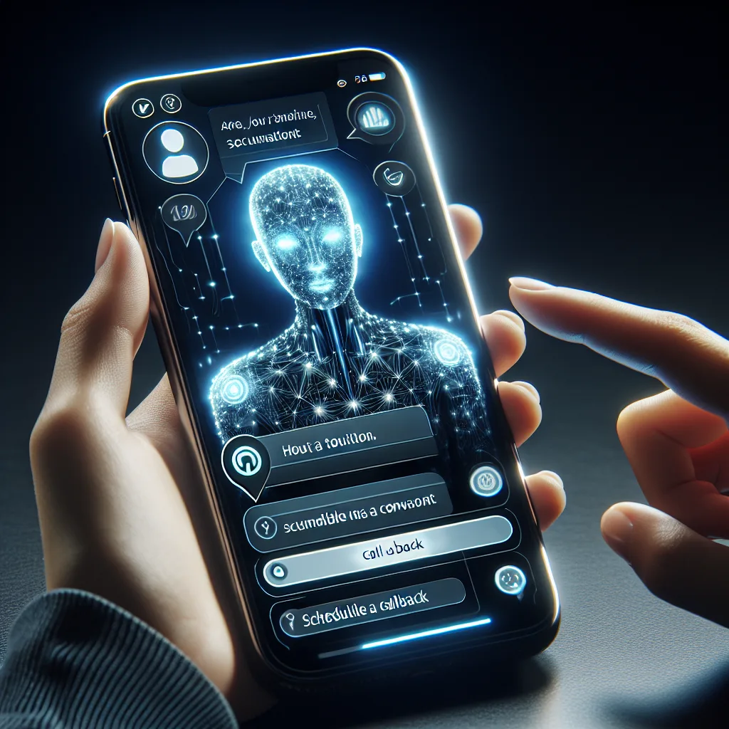 Ai talking person - get started - request a callback