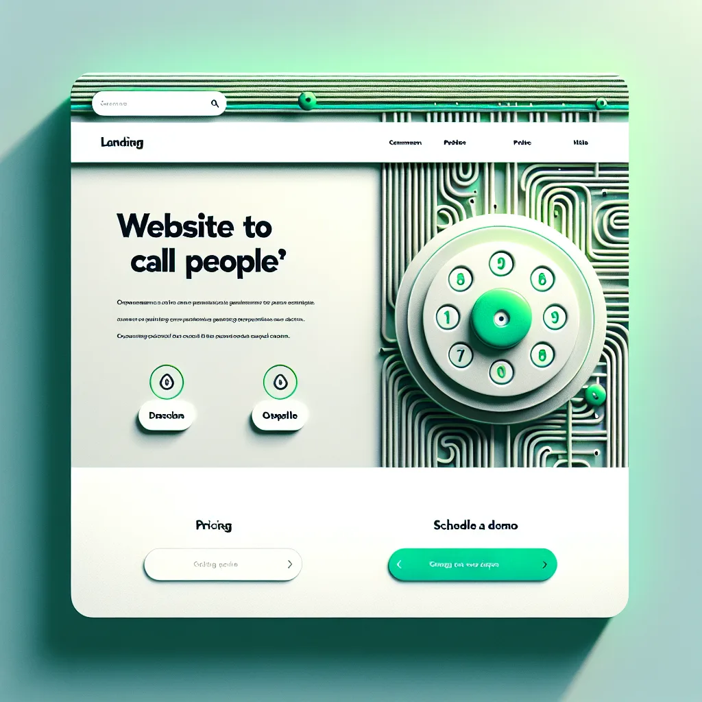Website to call people - pricing - schedule a demo